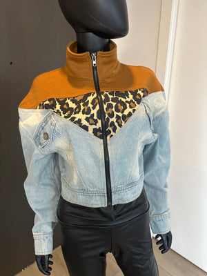 New! Jean Jacket with brown shoulders! Small