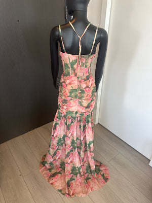 NEW! Beautiful Pink Floral Sleeveless Dress Medium