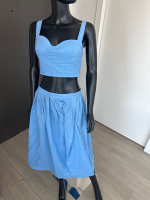 2 Piece Blue Skirt Set! Medium