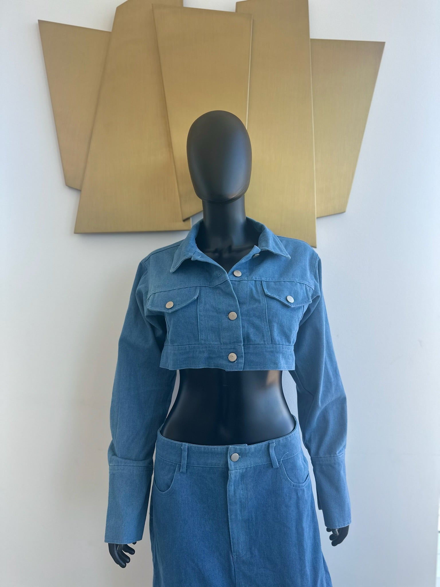 2 Piece Jean Skirt outfit Medium