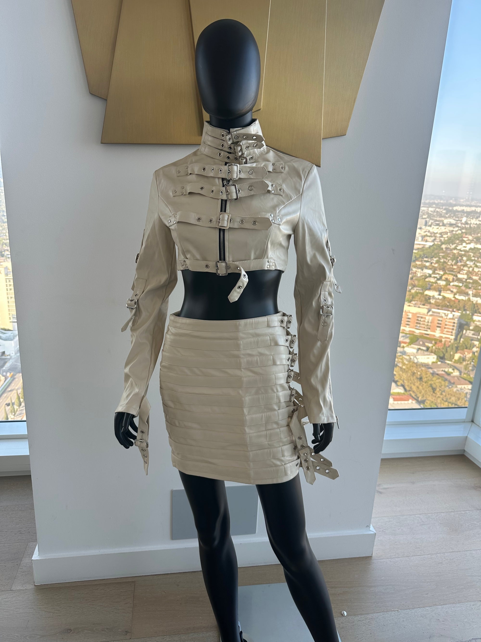 2 Piece Beige skirt set