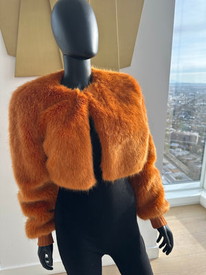 Faux Fur Mustard Coat! Medium