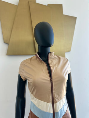 Beige and Brown Jumpsuit. Medium. New