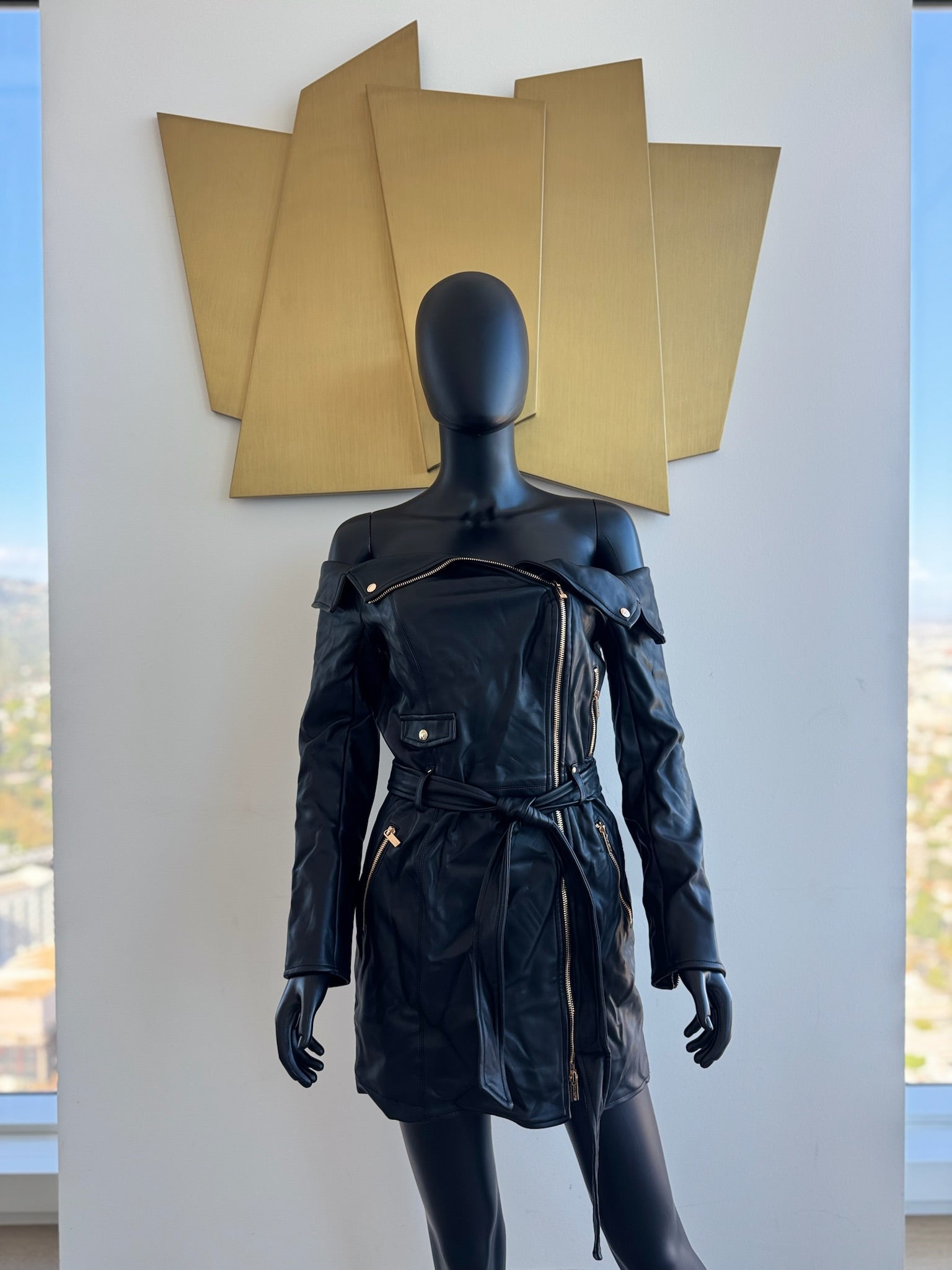 Pleather Biker Dress! Small