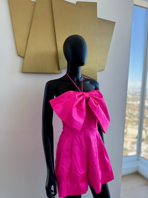 Pink Bow Romper Medium