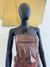 Brown leather corset Top. Feathers Medium