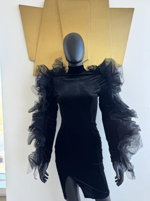 Sleeve Show Dress! Black! New Small