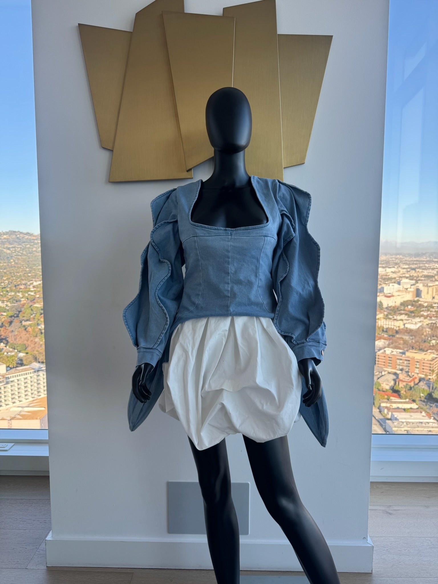 New! Medium Jean Top white dress