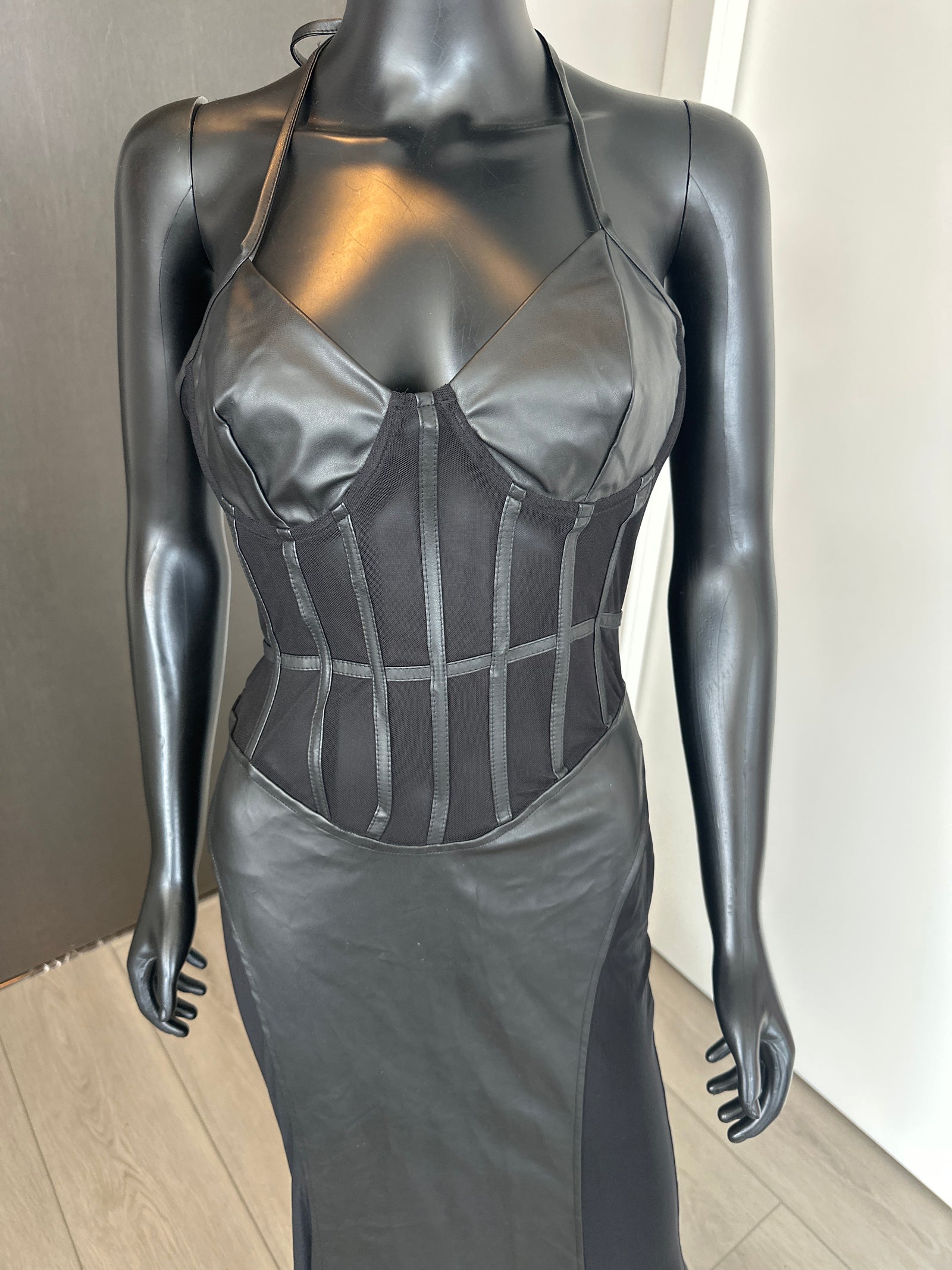 New! Black Sexy Dress! Sheer Stomach and side legs! Medium