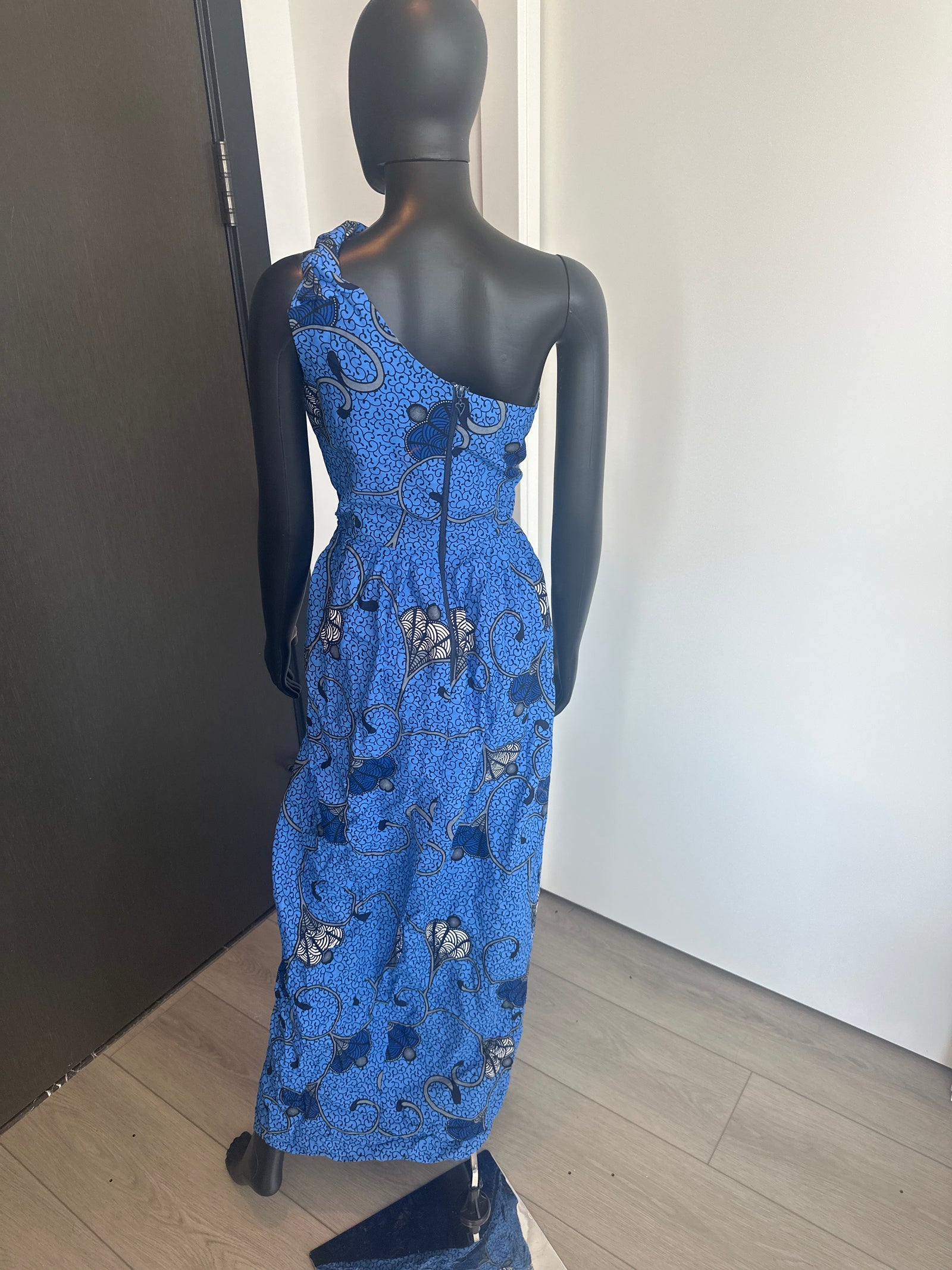 Chic Blue One Shoulder Dress Medium