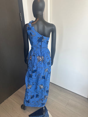 Chic Blue One Shoulder Dress Medium