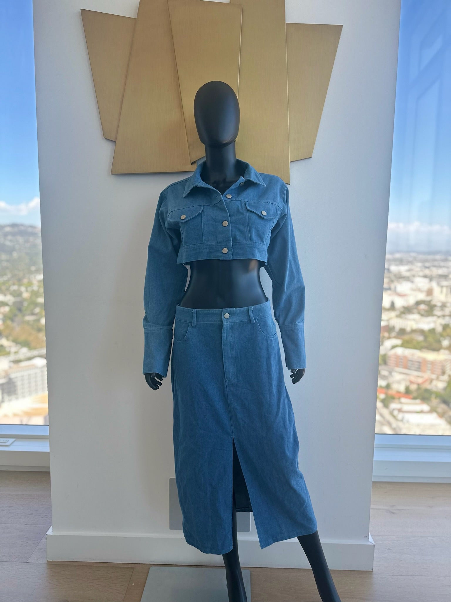 2 Piece Jean Skirt outfit Medium