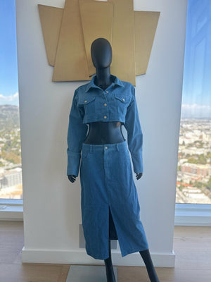2 Piece Jean Skirt outfit Medium