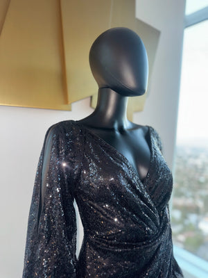 Black Fabulous Dress with High Slit. New