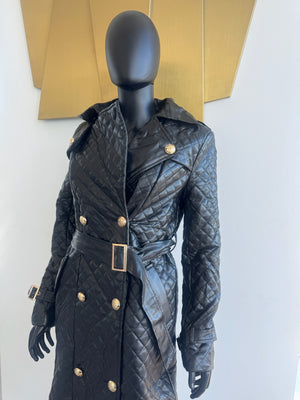 New! Black Long Trench! Small