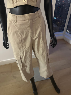 New! Beige Cargo Pants Set! Medium
