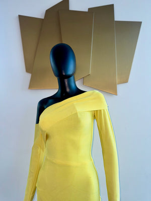 Very Tight Yellow Dress! XS