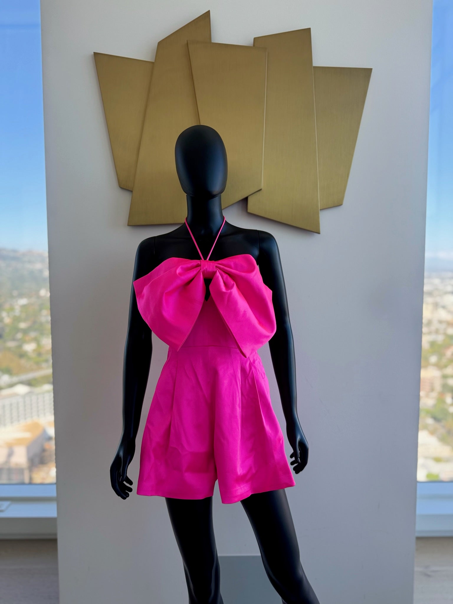 Pink Bow Romper Medium