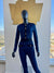 Slightly Sheer Blue and Black jumpsuit. Medium