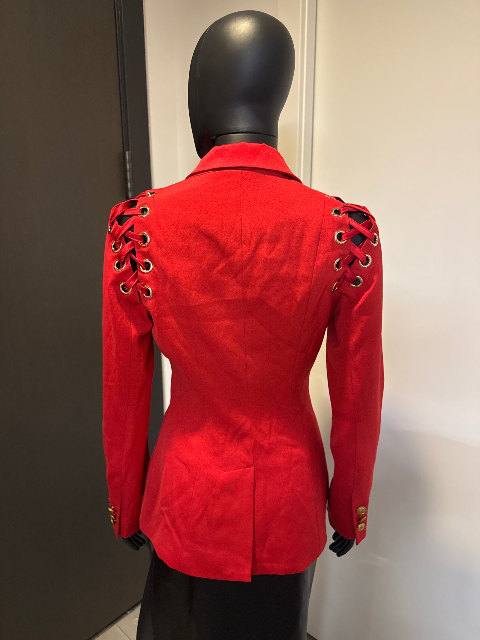 Cute Red Satin Blazer Small