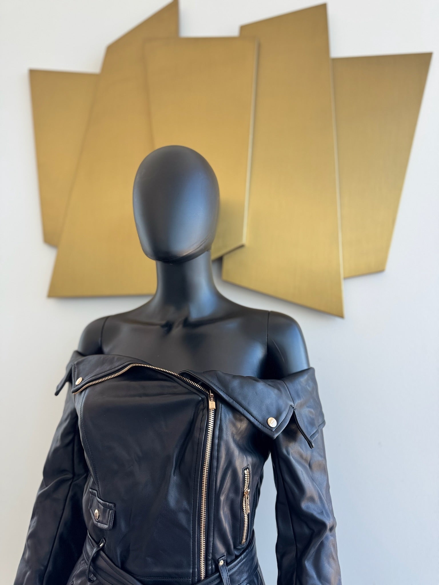 Pleather Biker Dress! Small