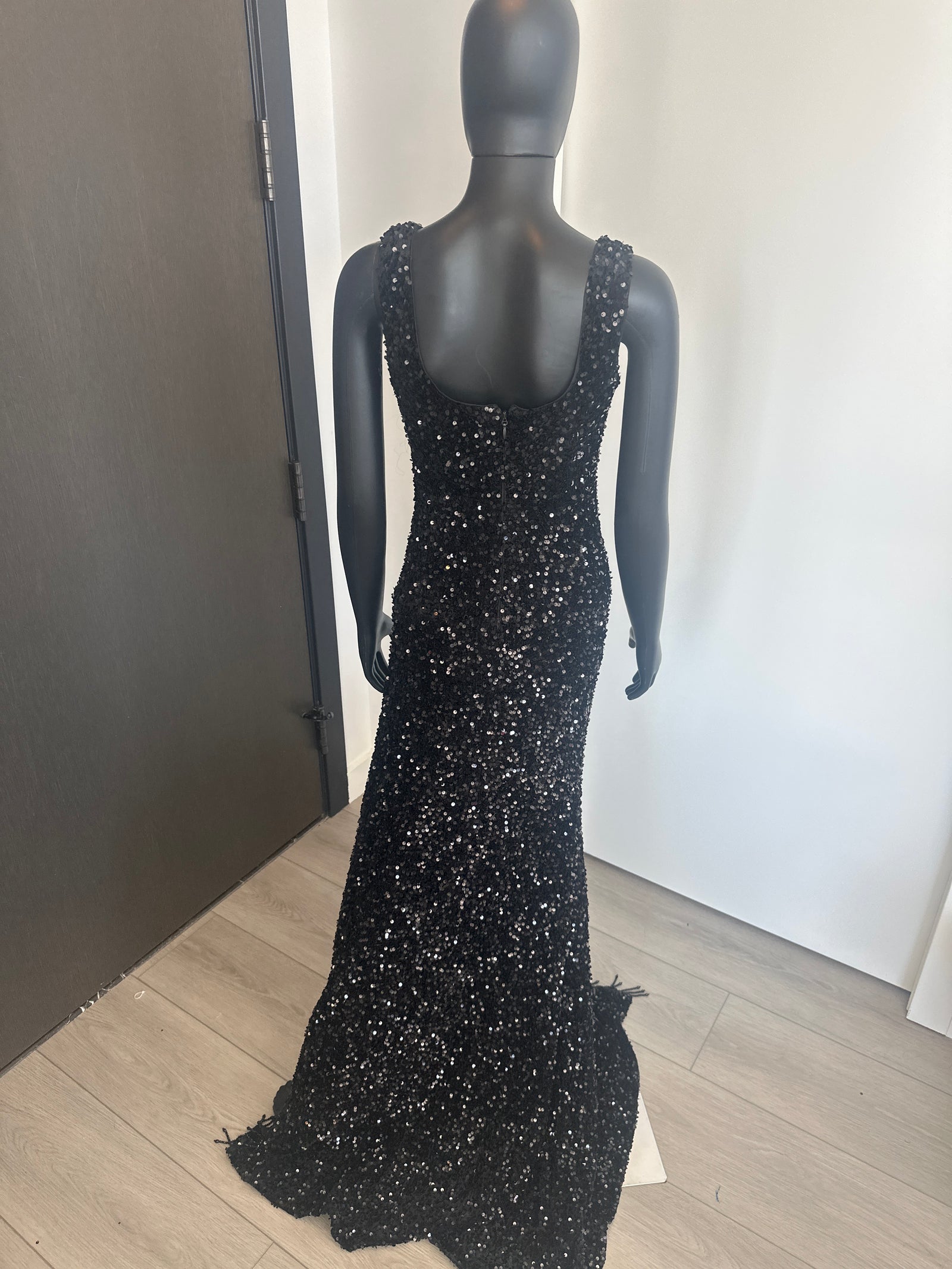 NEW! Elegant Black Sequence Gown Medium