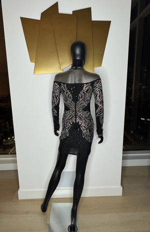 Sexy Sequined Black Dress