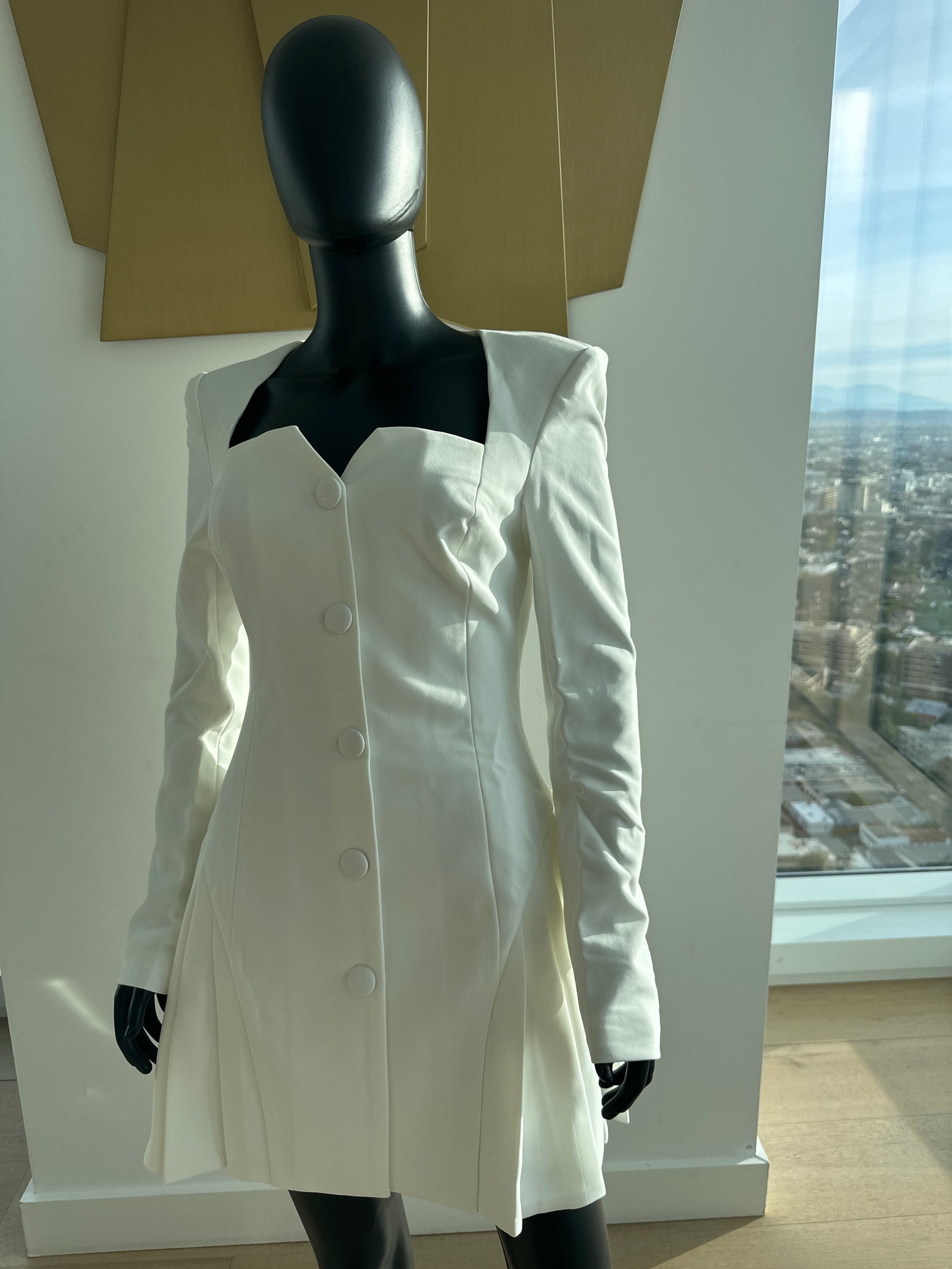 New! White Button Down Dress! Medium