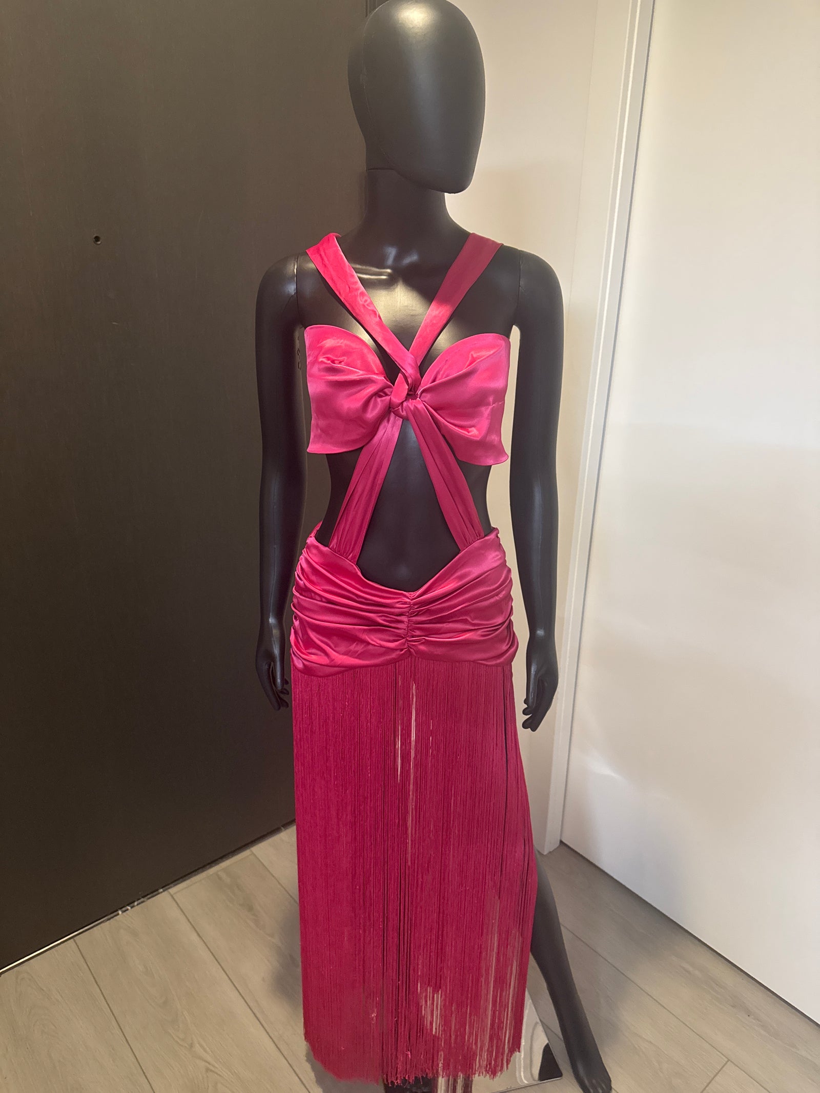 Sexy Cute Pink Dress with Tassel Bottom Medium