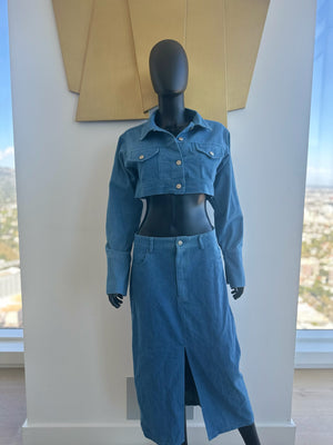 2 Piece Jean Skirt outfit Medium