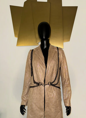 Beige Chain Blazer! Small