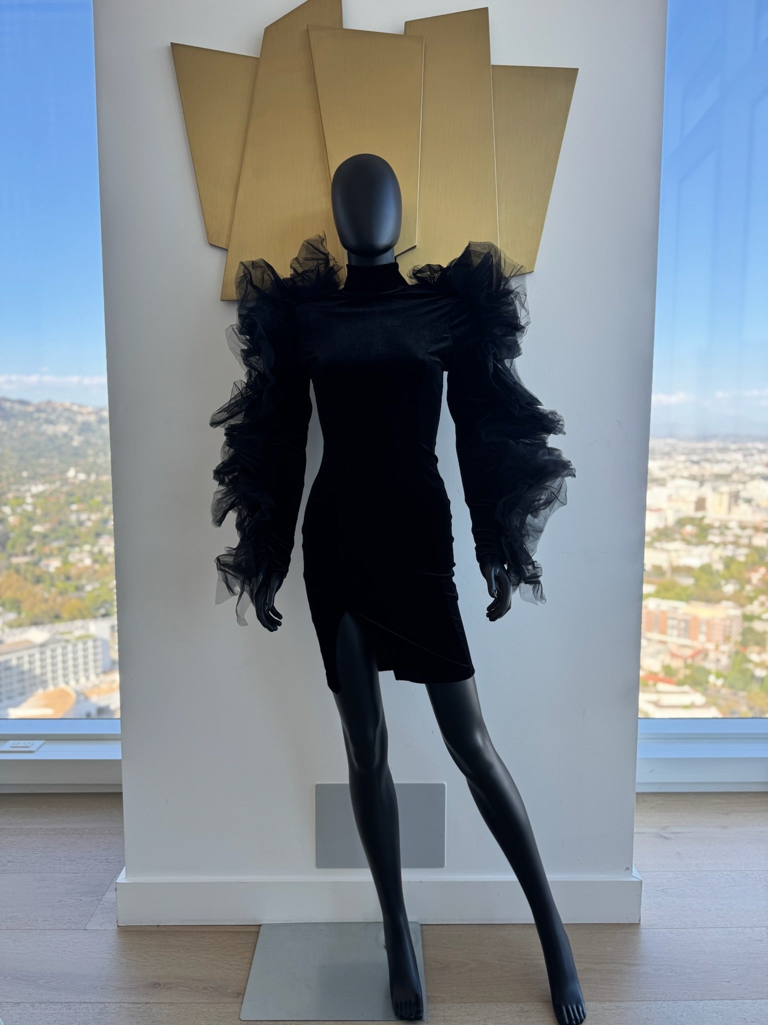 Sleeve Show Dress! Black! New Small