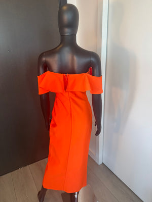 Chic Tangerine Sleeveless Dress Medium