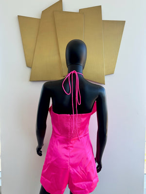 Pink Bow Romper Medium