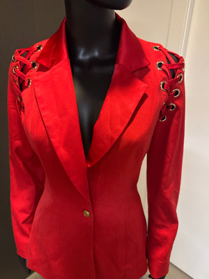 Cute Red Satin Blazer Small