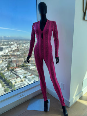 Sexy Pink & Black Catsuit!