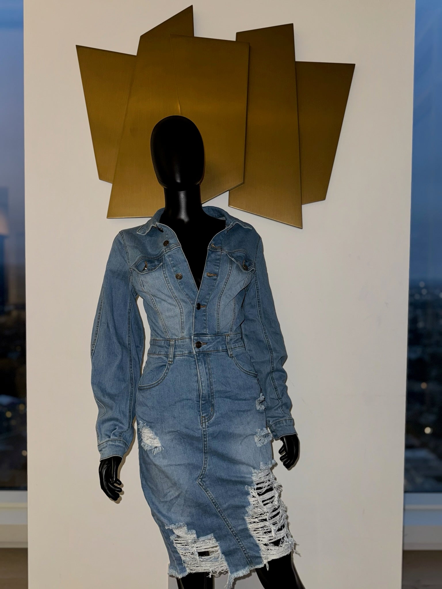 Jean Dress! Fits to Body! Medium