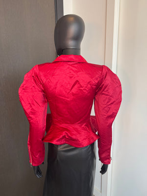 NEW!!!! Chic Red Satan Zip Up Top Small