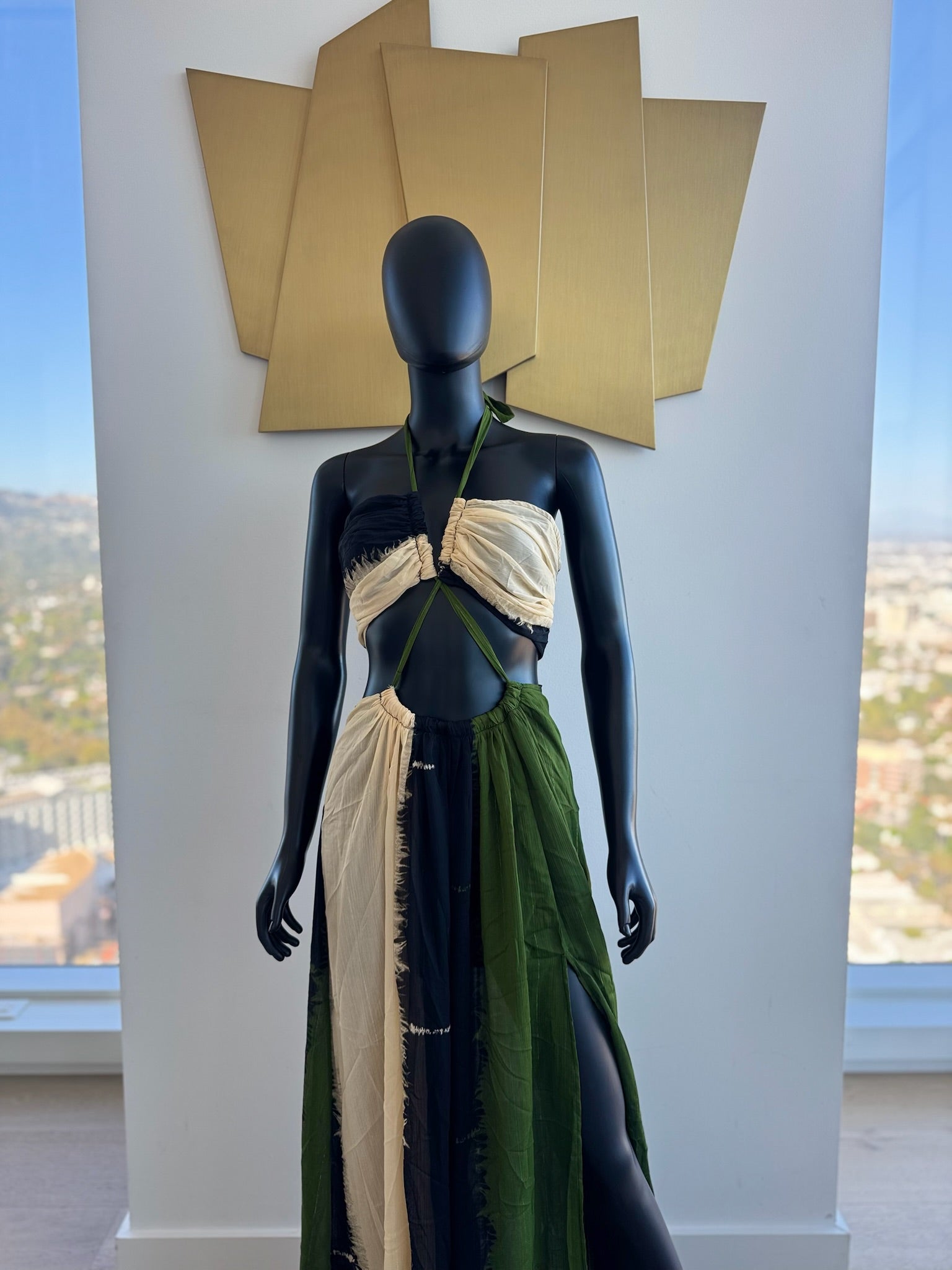Black and Green Maxi-Dress! Small! New!