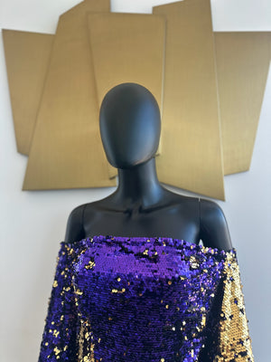 Purple & Gold Sparkly Mini Romper! Size 2 XS