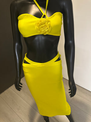 New! 2 Piece Yellow Skirt Set! Medium!