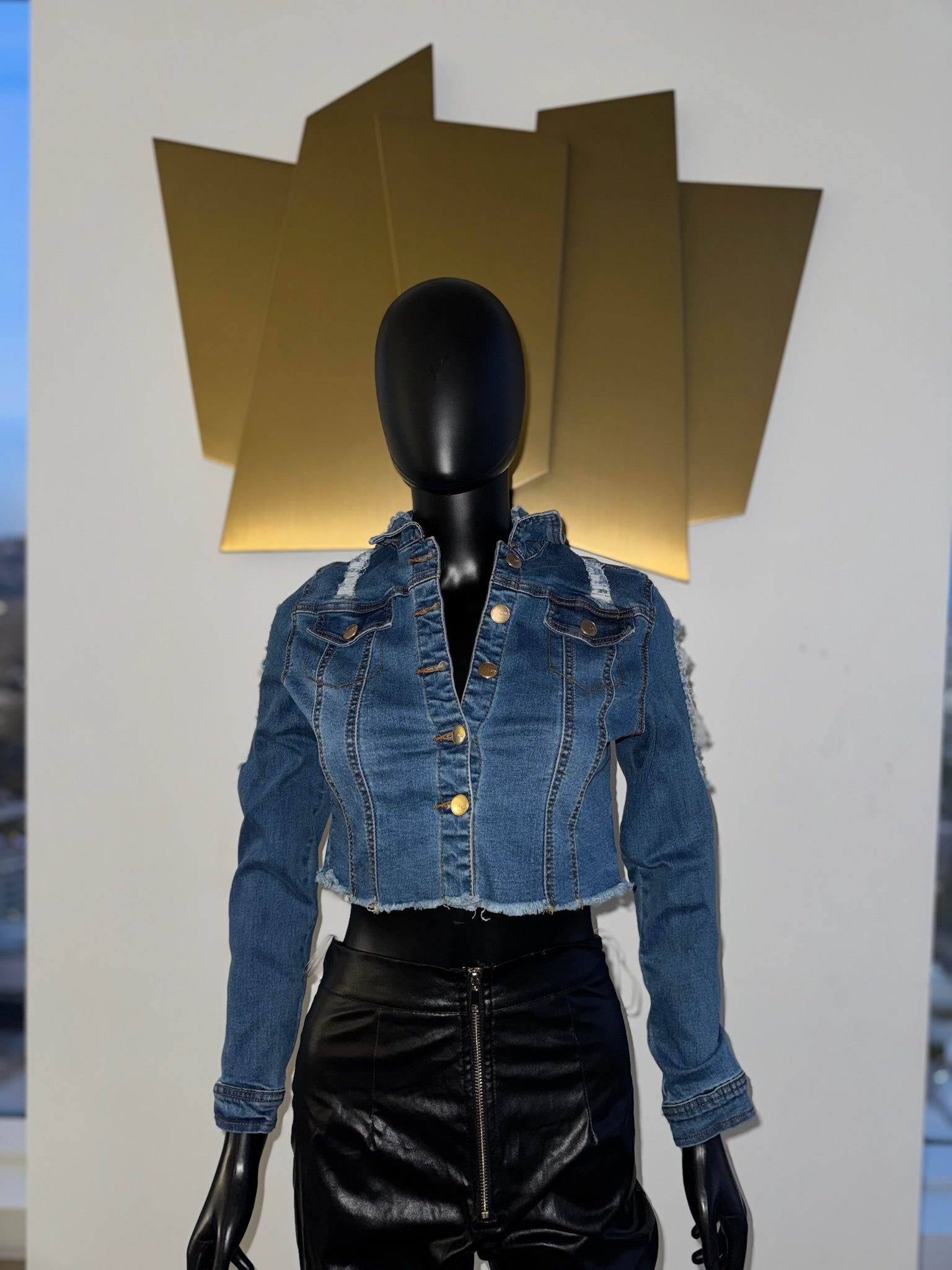 Crop Jean Jacket! Small
