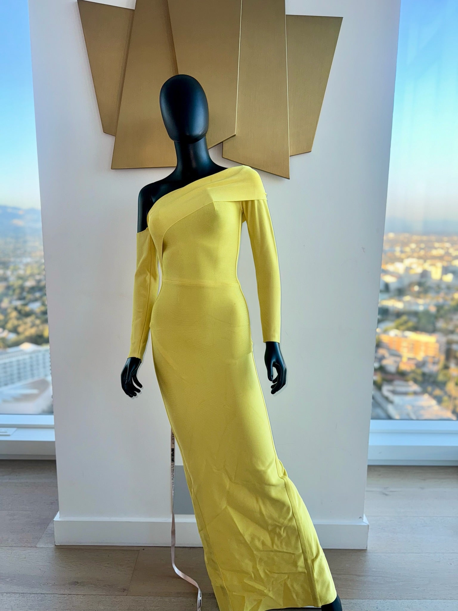 Very Tight Yellow Dress! XS