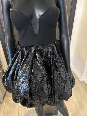 New! Black Sequin Bubble Dress! Medium