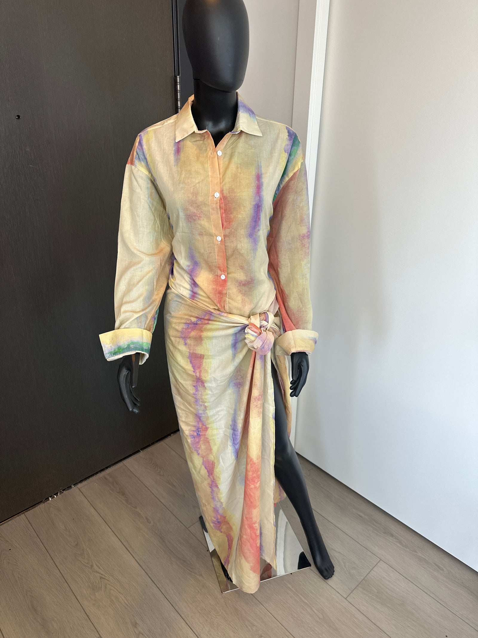 2 Piece Skirt Set Chic Tie-Dye Medium