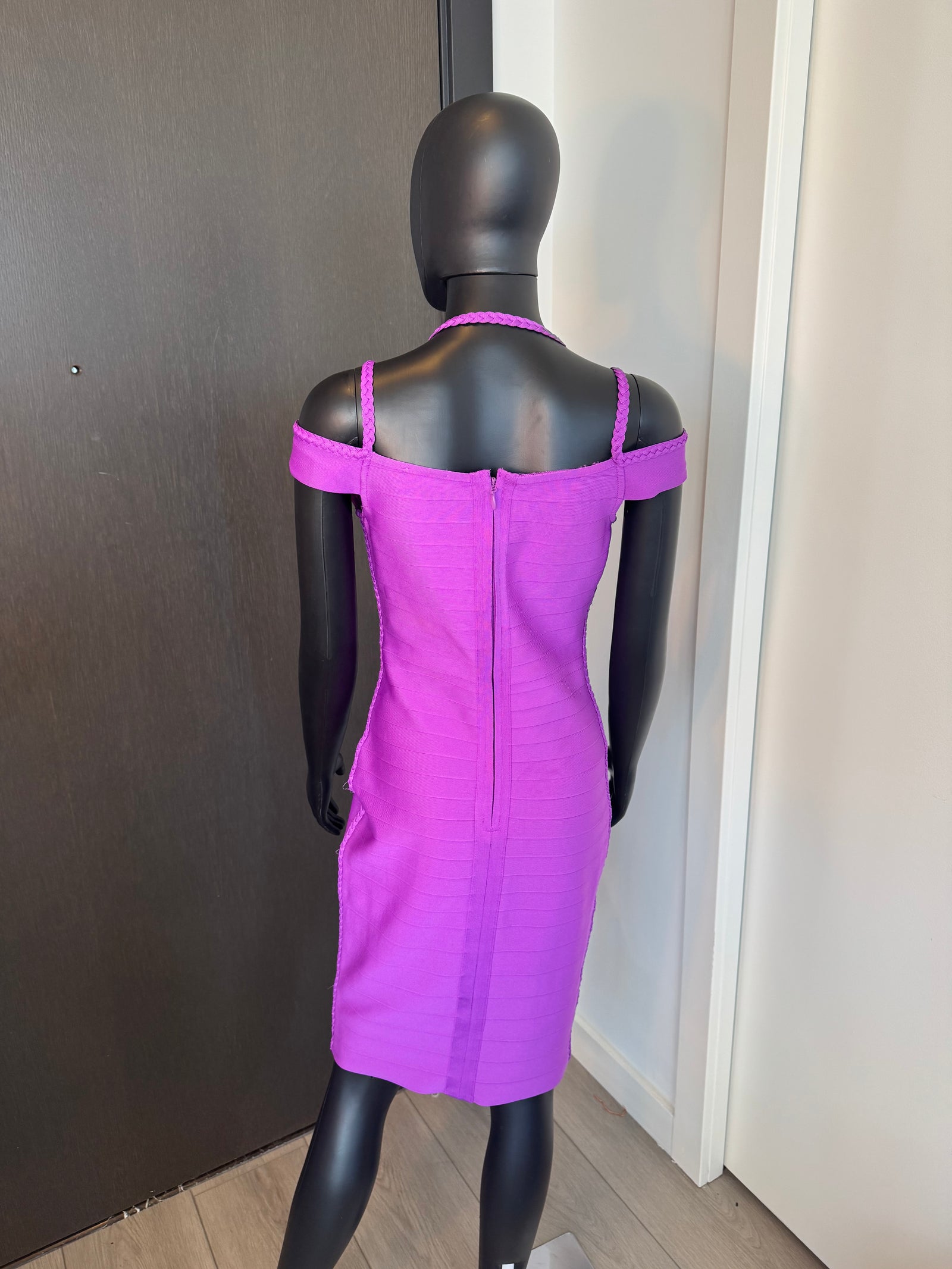 Purple Off the Shoulder Bodycon Dress Medium