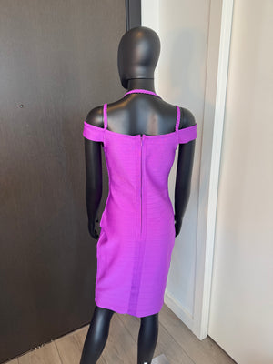 Purple Off the Shoulder Bodycon Dress Medium