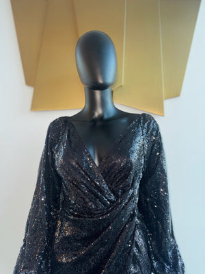 Black Fabulous Dress with High Slit. New