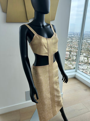 Beige Cut Out Dress! Medium! New