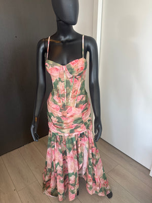 NEW! Beautiful Pink Floral Sleeveless Dress Medium